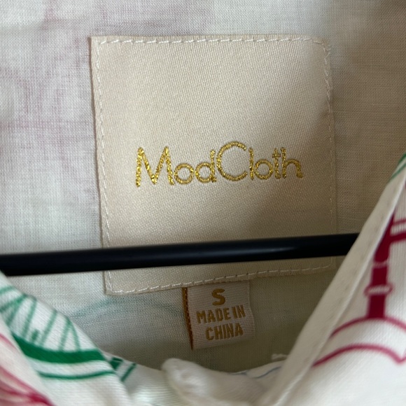 ModCloth Bicycle Novelty Print Cotton Cut Out Sleeveless Mini Dress Size S - Picture 5 of 8